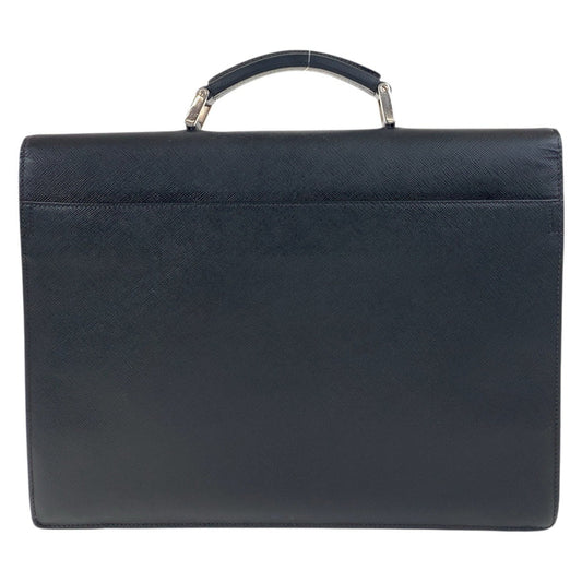 PRADA Business bag leather black Business bag briefcase Safiano mens Used Authentic