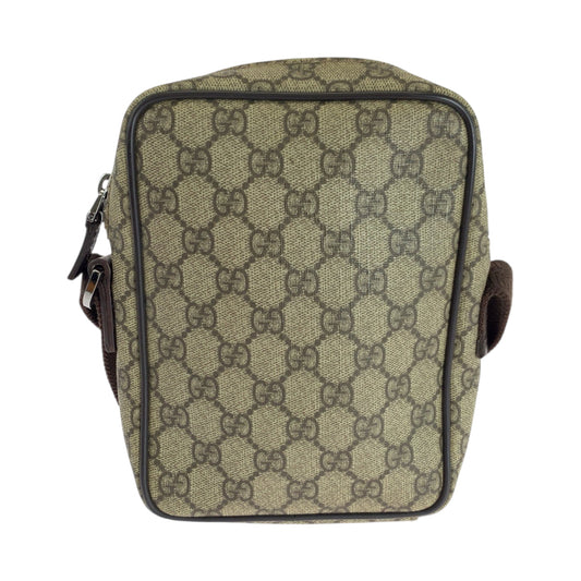 GUCCI Shoulder Bag 101680 GG Supreme Canvas Beige Brown SilverMetal Shoulder Bag pochette Women Used Authentic