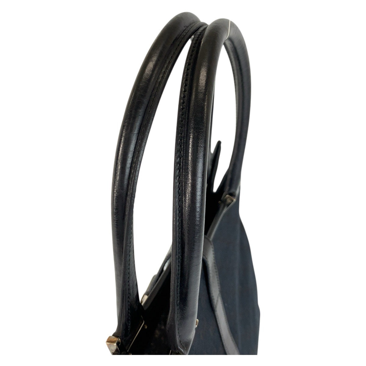 GUCCI Tote Bag 002 1064 GG canvas, leather Black SilverMetal Tote Bag handbag Jackie Women Used Authentic
