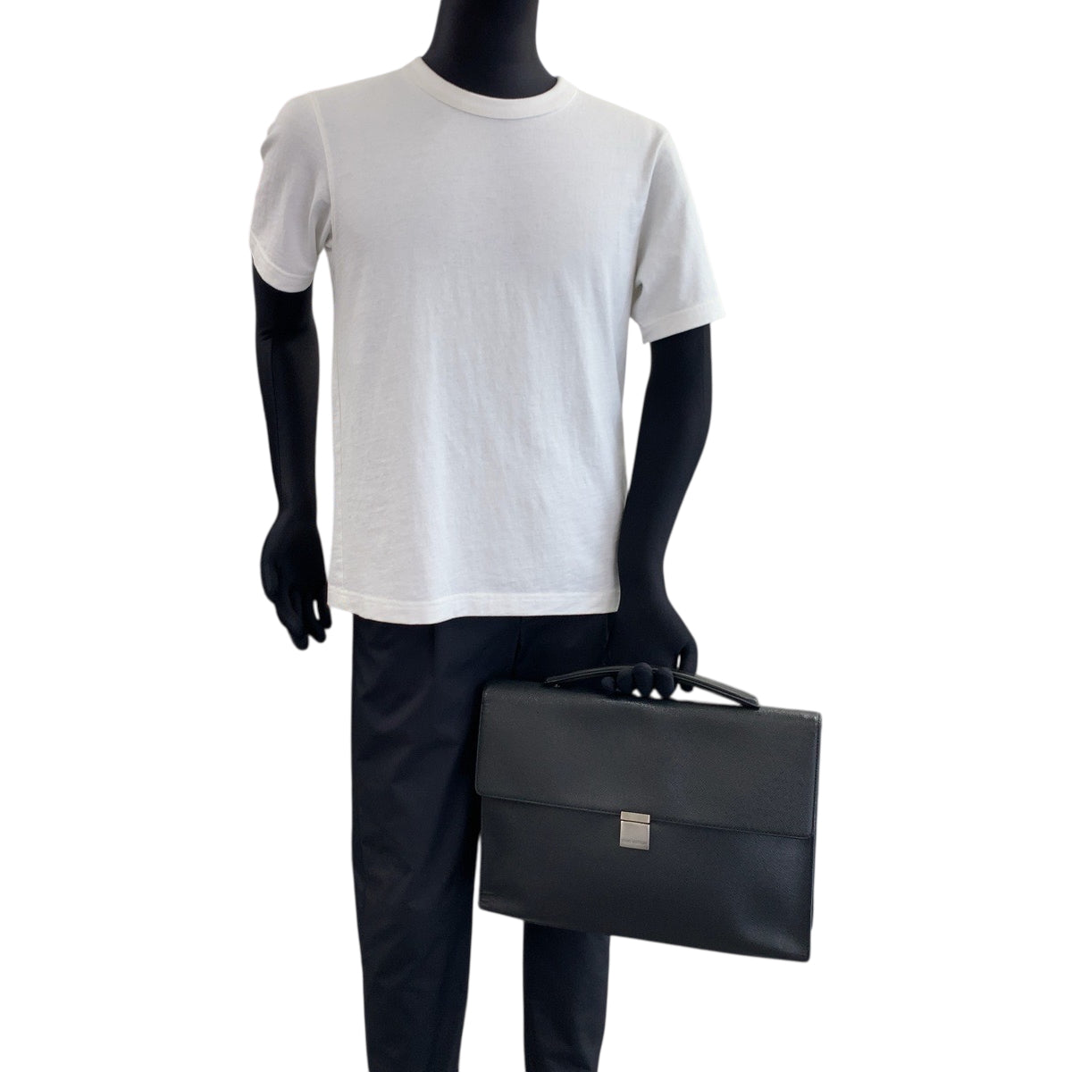 LOUIS VUITTON Business bag M30772 Taiga Ardoise Black SilverMetal Business bag handbag Taiga Angara mens Used Authentic