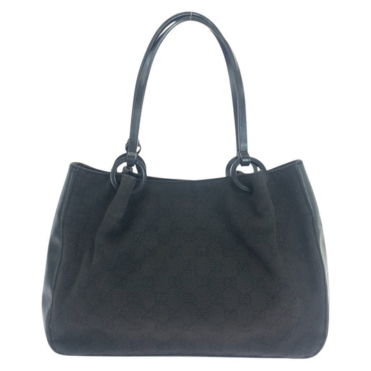 GUCCI Tote Bag 101919 GG canvas, leather black Shoulder Bag Women Used Authentic