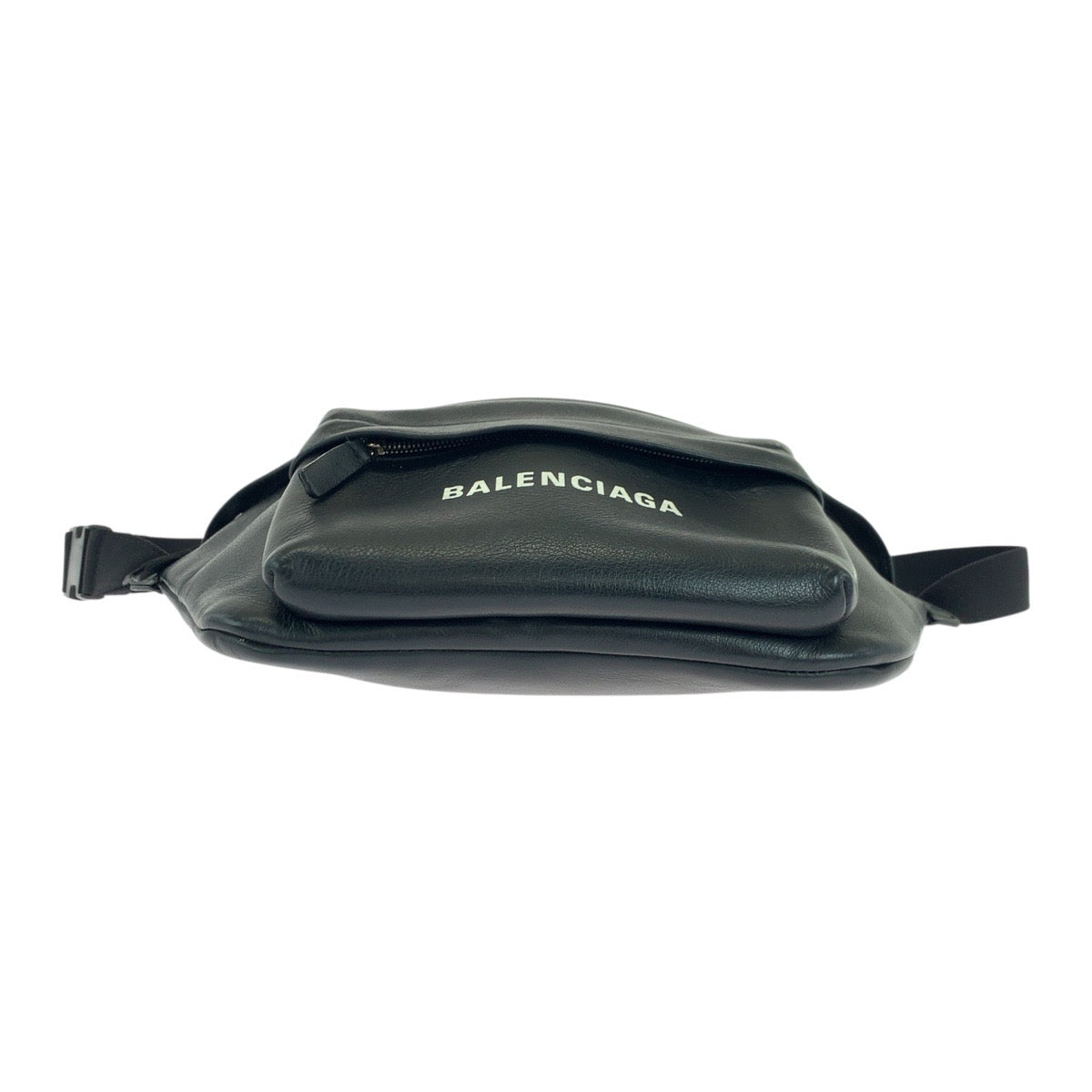 BALENCIAGA Sling bag 552376 leather black Sling bag Waist bag Unisex Every day Logo print mens Used Authentic