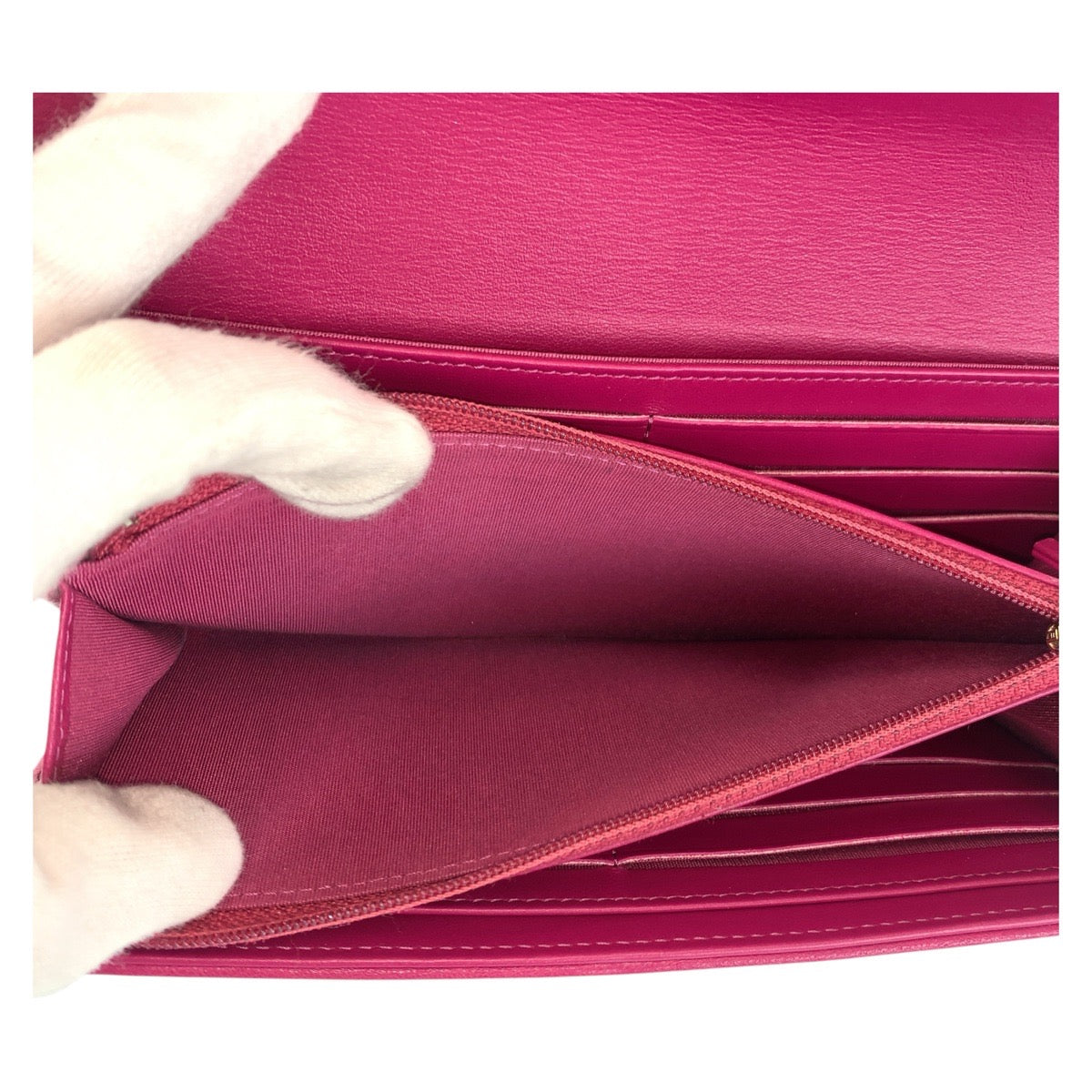 CHANEL Long Wallet Purse leather Pink Gold Metal Long Wallet Purse COCO Mark Women Used Authentic