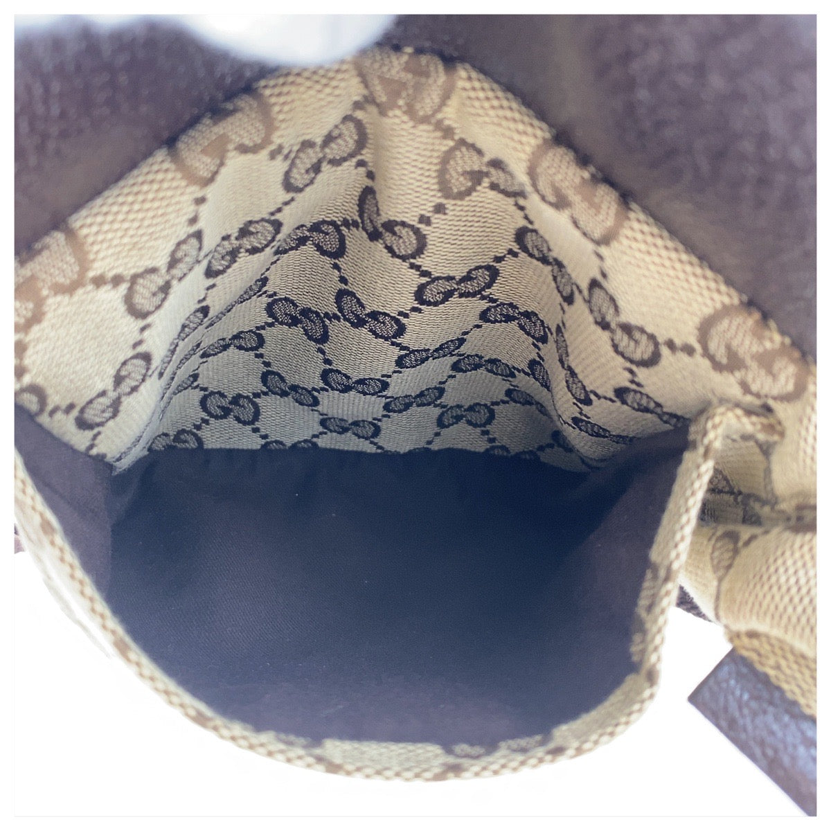 GUCCI Sling bag 28566 GG canvas, leather Beige Brown SilverMetal Sling bag waist pouch unisex mens Used Authentic