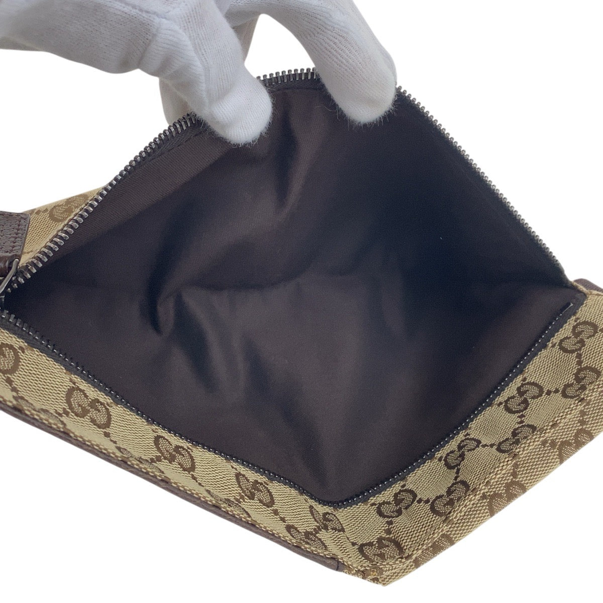 GUCCI Sling bag 28566 GG canvas, leather Beige Brown SilverMetal Sling bag waist pouch unisex mens Used Authentic