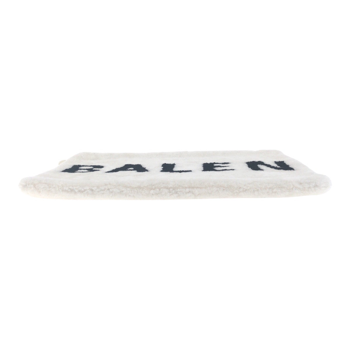 BALENCIAGA Clutch bag 492681 Mouton White SilverMetal Clutch bag unisex Shearing logo mens Used Authentic