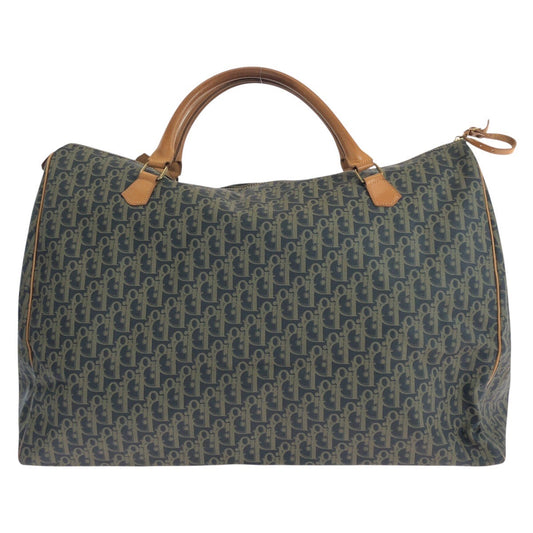 Dior Boston Duffel bag leather Navy Brown Gold Metal Trotter