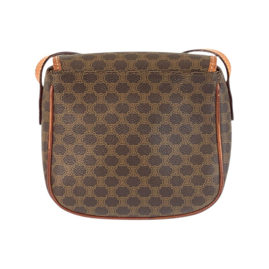 CELINE Shoulder Bag MO7 PVC, Leather Brown Gold Metal Shoulder Bag pochette Macadam Women Used Authentic