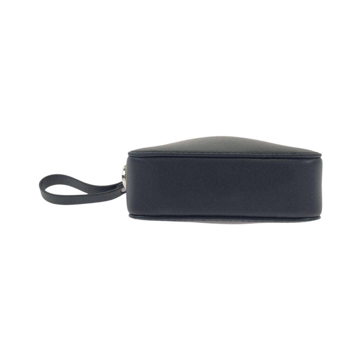 VALENTINO Shoulder Bag leather Black White Shoulder Bag pochette VLTN logo Women Used Authentic