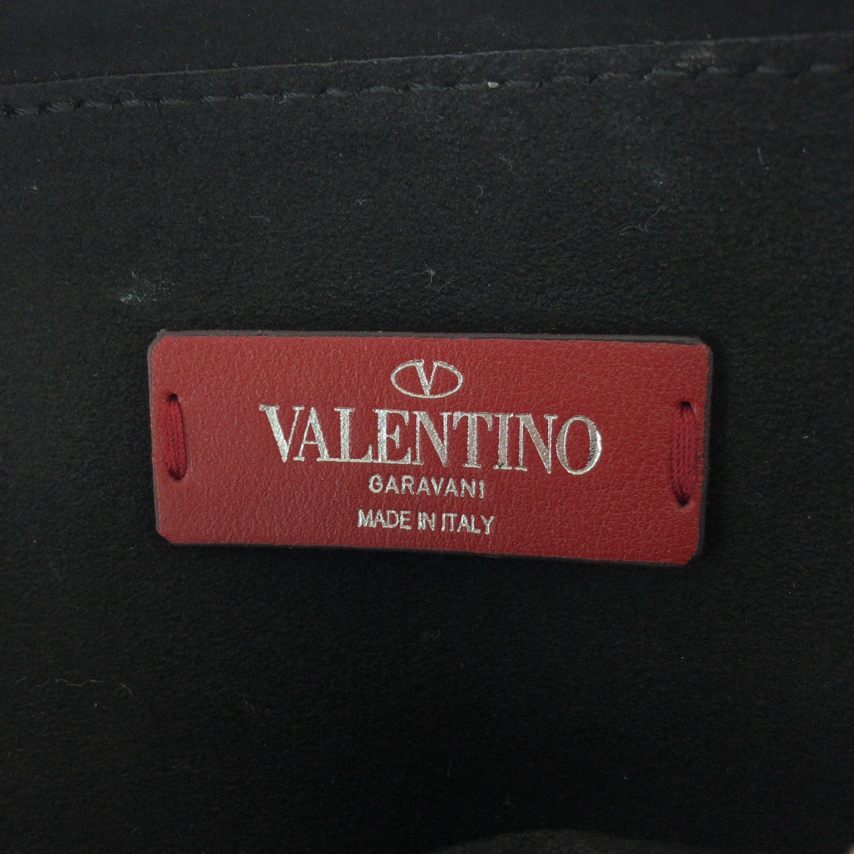 VALENTINO Shoulder Bag leather Black White Shoulder Bag pochette VLTN logo Women Used Authentic