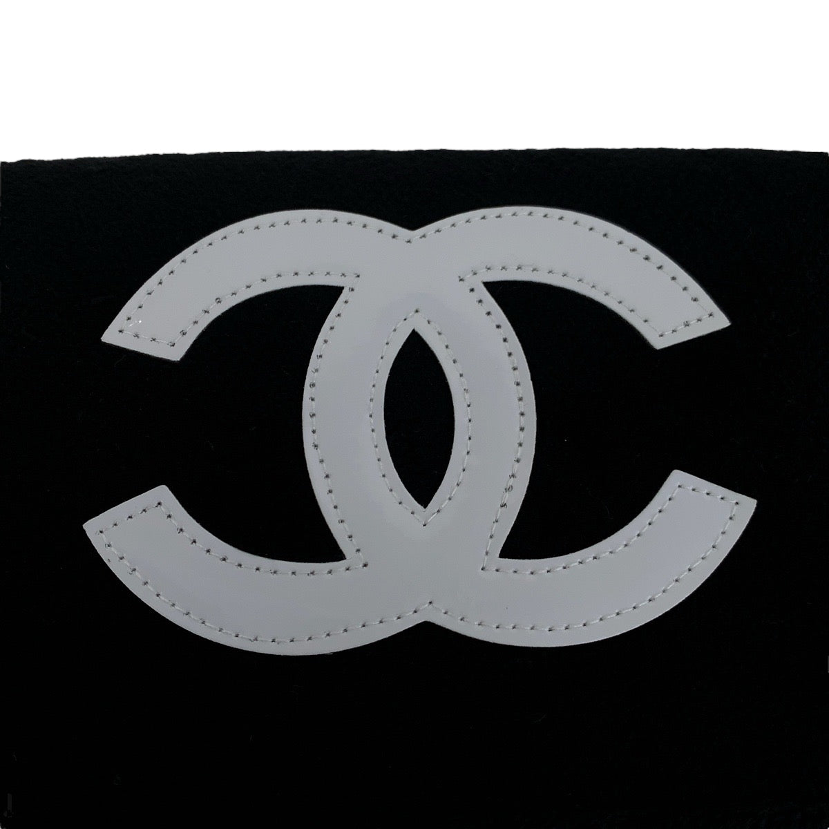 CHANEL Shoulder Bag pile Black White SilverMetal novelty COCO Mark