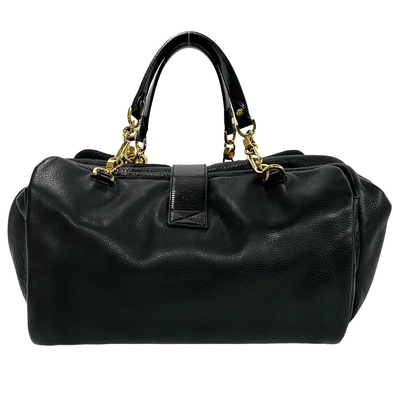 LOEWE Handbag leather black Laura 33 Women Used Authentic