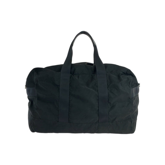 PRADA Boston Duffel bag Nylon, Leather Black SilverMetal Boston Duffel bag Shoulder Bag Test Triangle With logo Women Used Authentic
