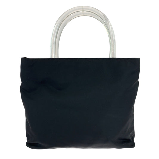 PRADA Tote Bag Nylon black Tote Bag handbag Test Triangle With logo Women Used Authentic