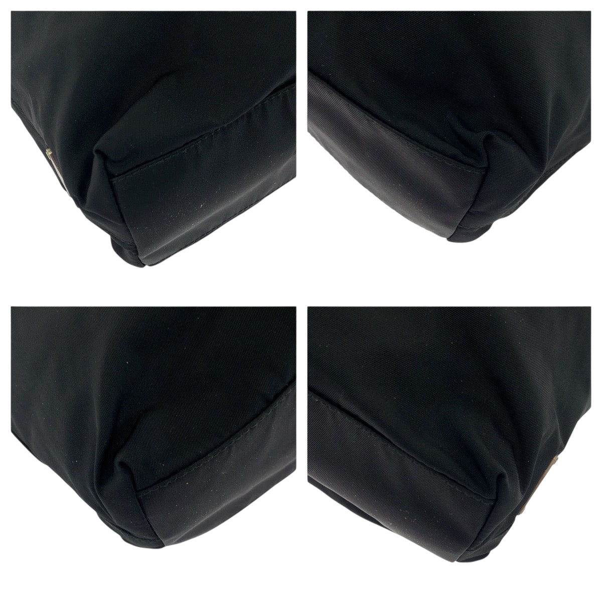 PRADA Tote Bag Nylon black Tote Bag handbag Test Triangle With logo Women Used Authentic