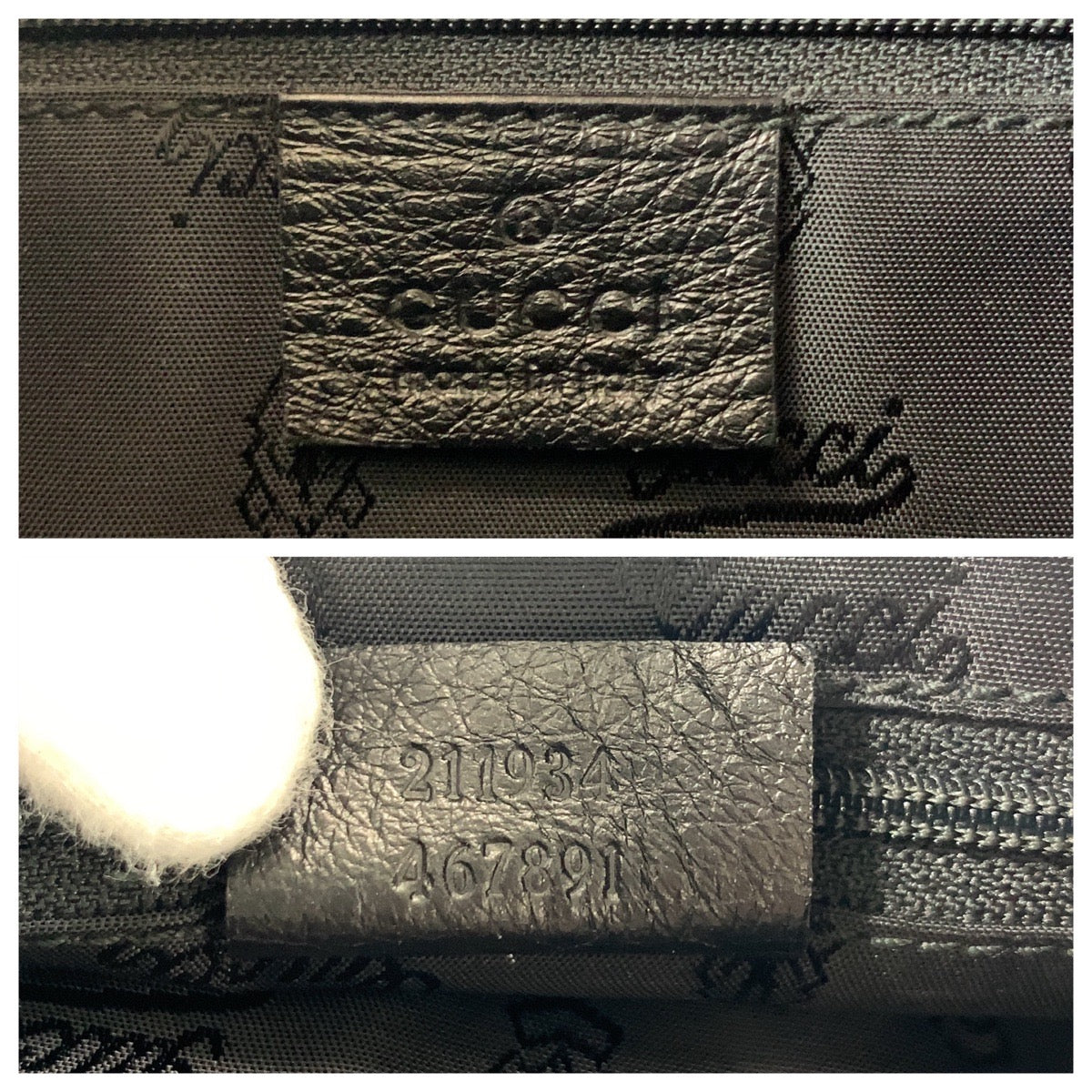 GUCCI Shoulder Bag 211934 leather black Hobo Shoulder Bag Guccisima Women Used Authentic