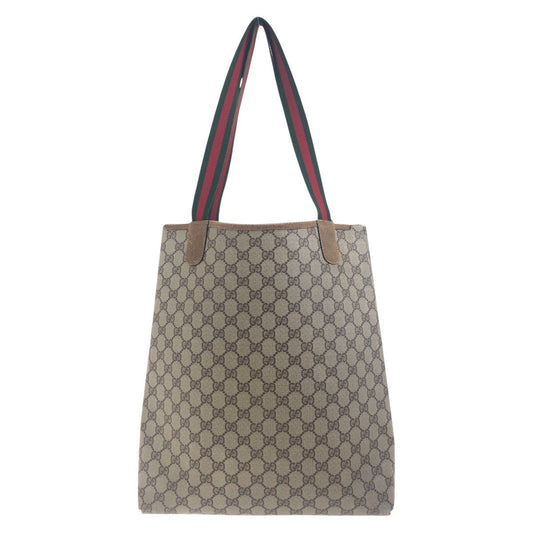GUCCI Tote Bag 50205 GG Supreme Canvas Beige brown Tote Bag Shoulder Bag Old Gucci Shelly Line Women Used Authentic