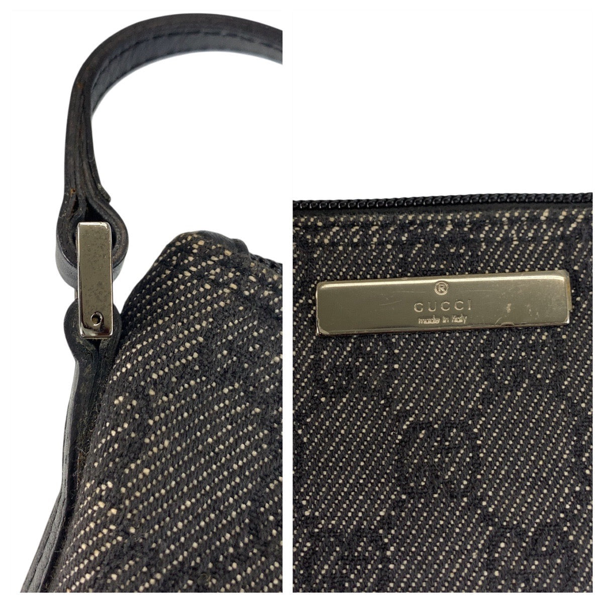 GUCCI Handbag 07198 GG canvas, leather black Handbag accessory pouch Women Used Authentic
