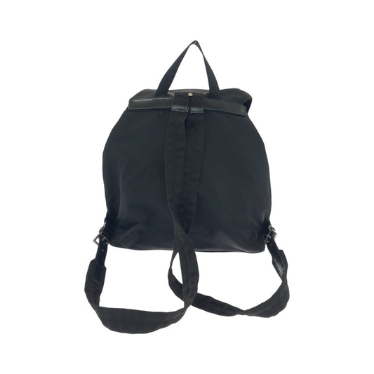 PRADA Backpack Nylon Black SilverMetal Backpack Backpack Test Triangle With logo Women Used Authentic
