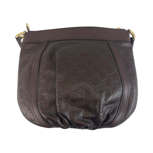 GUCCI Shoulder Bag 203257 leather Brown Gold Metal Shoulder Bag pochette Gucci Shima Abbey Women Used Authentic