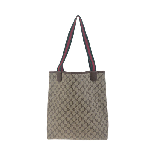 GUCCI Tote Bag 40 02 003 GG Supreme Canvas Beige brown Old Gucci Shelly Line