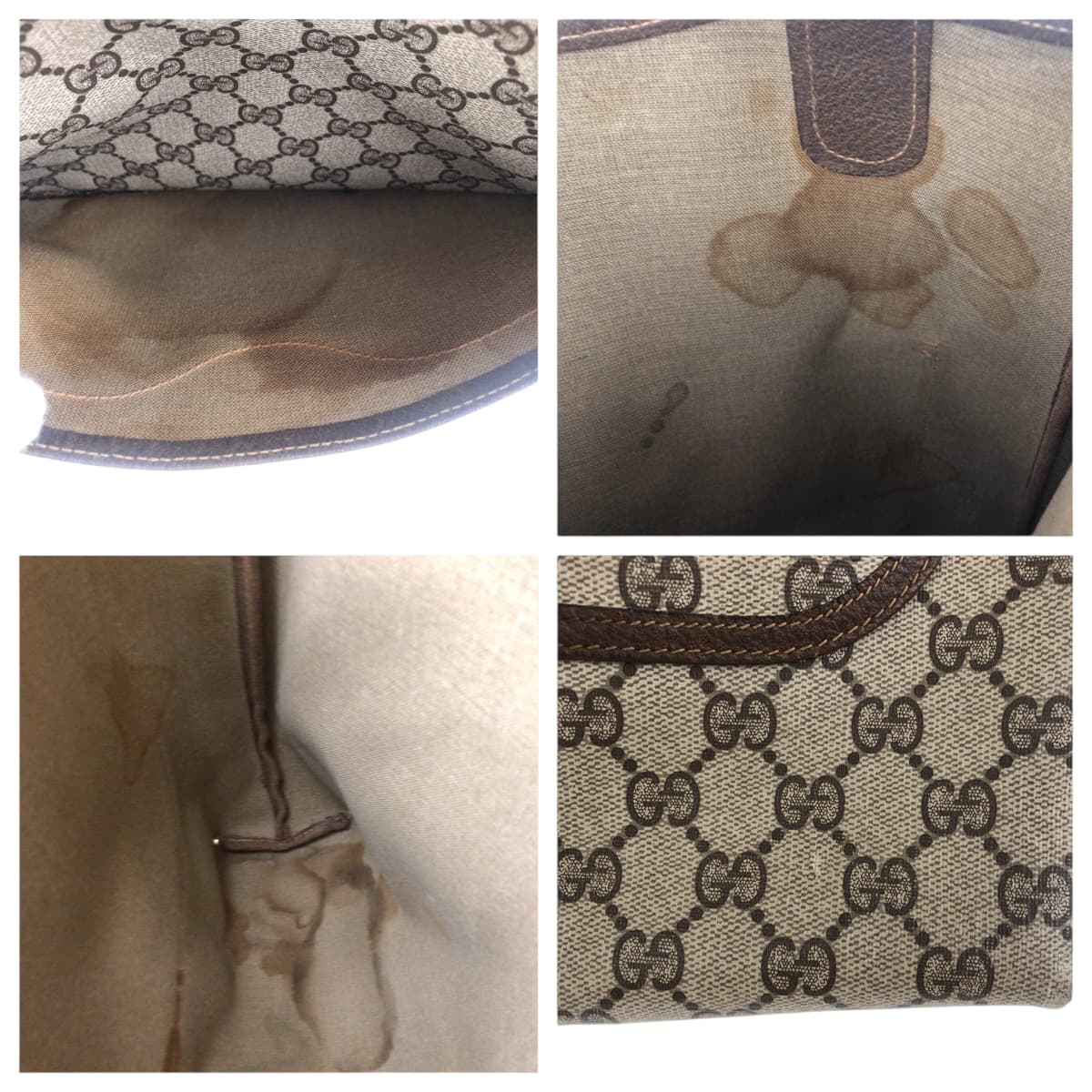 GUCCI Tote Bag 40 02 003 GG Supreme Canvas Beige brown Old Gucci Shelly Line