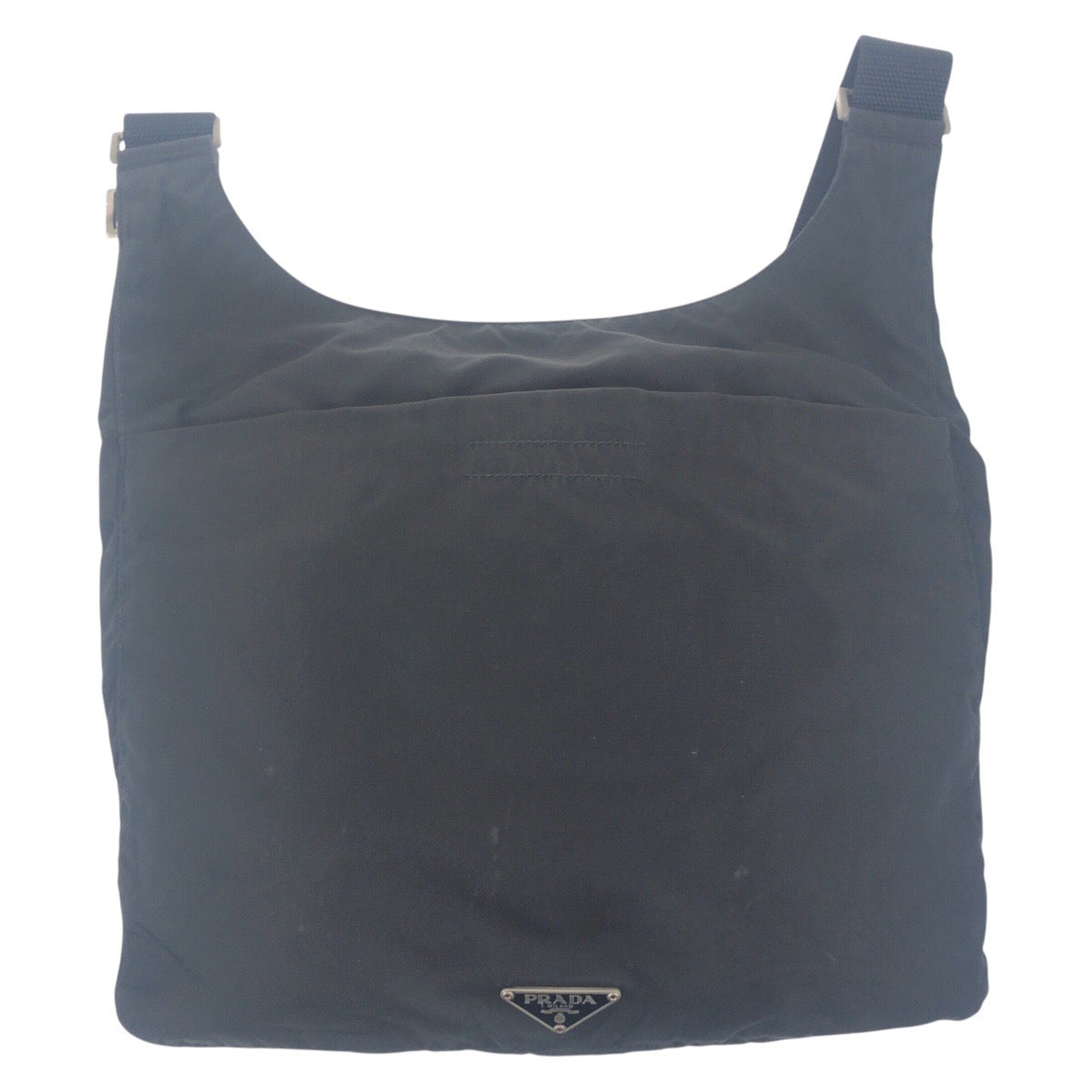 PRADA Shoulder Bag Nylon black Test Triangle With logo mens Used Authentic