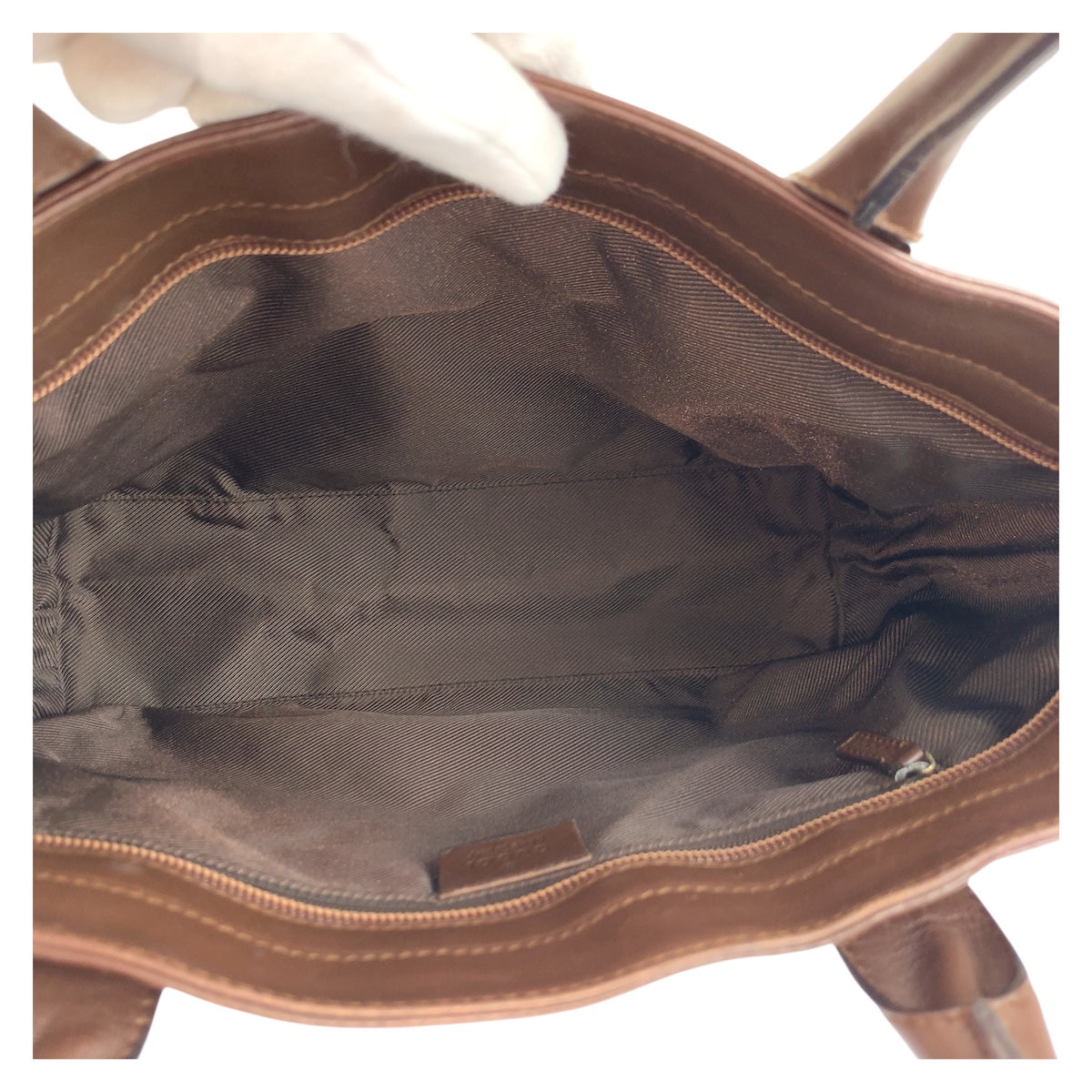 GUCCI Tote Bag 002 1119 GG canvas, leather Beige brown Tote Bag Shoulder Bag Women Used Authentic