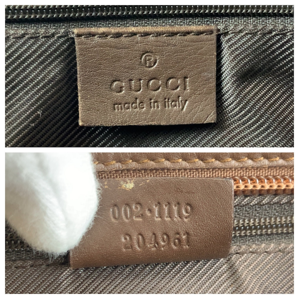 GUCCI Tote Bag 002 1119 GG canvas, leather Beige brown Tote Bag Shoulder Bag Women Used Authentic