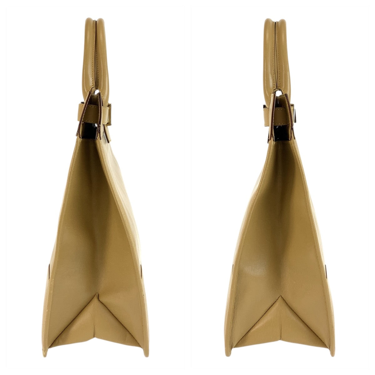 GUCCI Business bag 002 1090 leather Beige Gold Metal Business bag Tote Bag Women Used Authentic