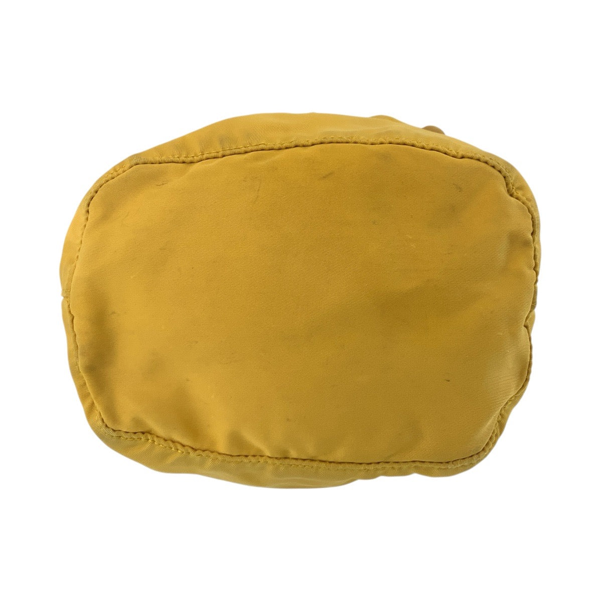 PRADA Pouch Nylon Yellow SilverMetal Pouch Drawstring pouch Test Triangle With logo Women Used Authentic
