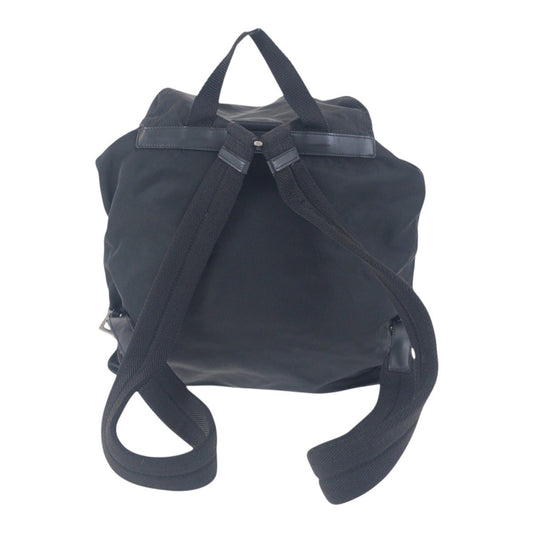 PRADA Backpack Nylon Black Silver Metal Test Triangle With logo