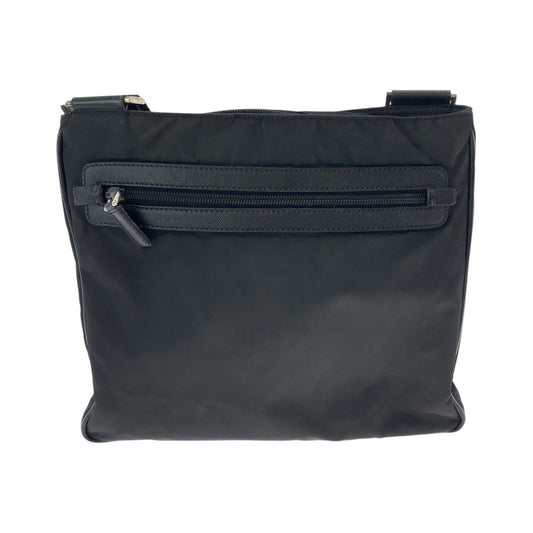 PRADA Shoulder Bag Nylon Black SilverMetal Shoulder Bag Messenger bag Test Triangle With logo Women Used Authentic
