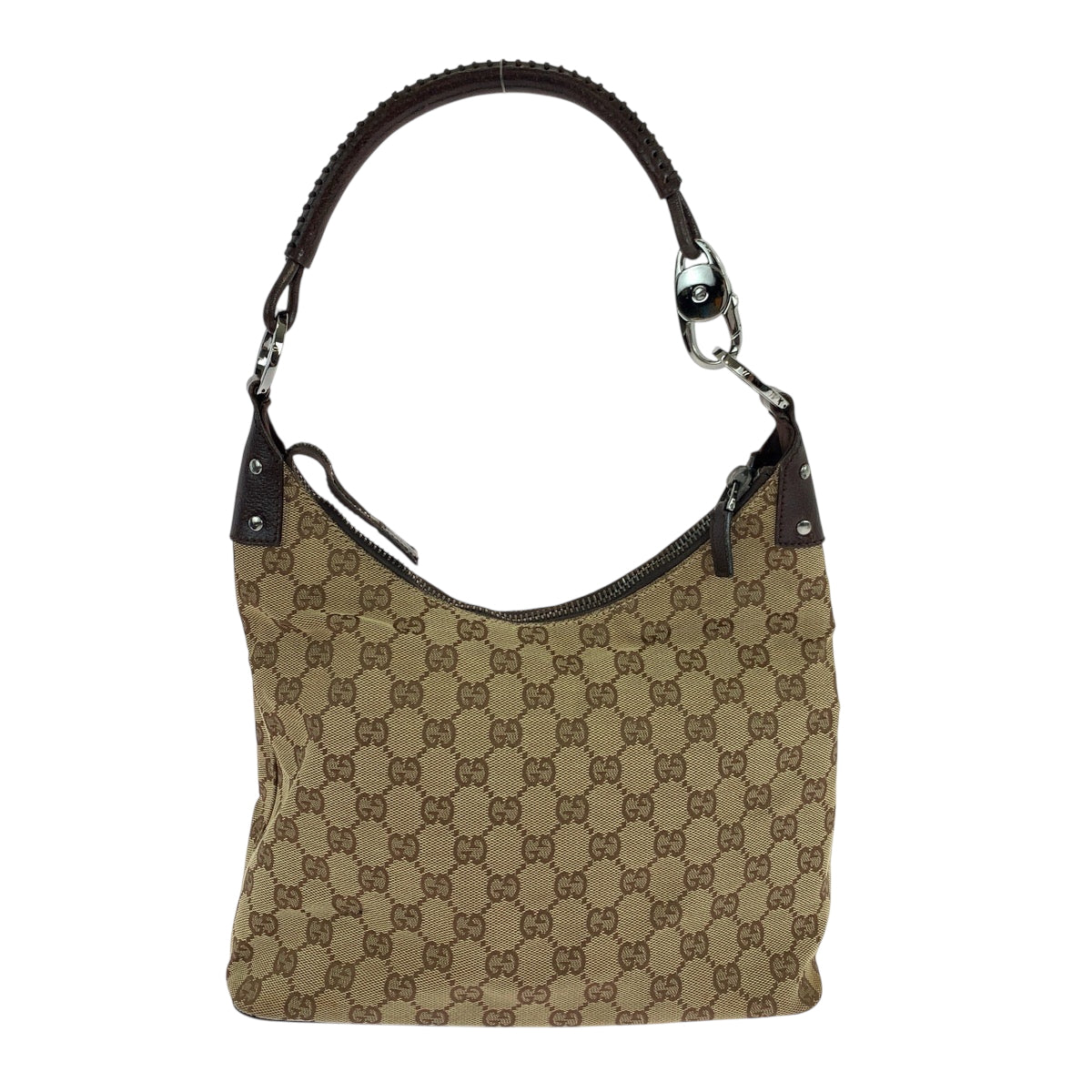 GUCCI Shoulder Bag 115003 GG canvas Beige Brown SilverMetal