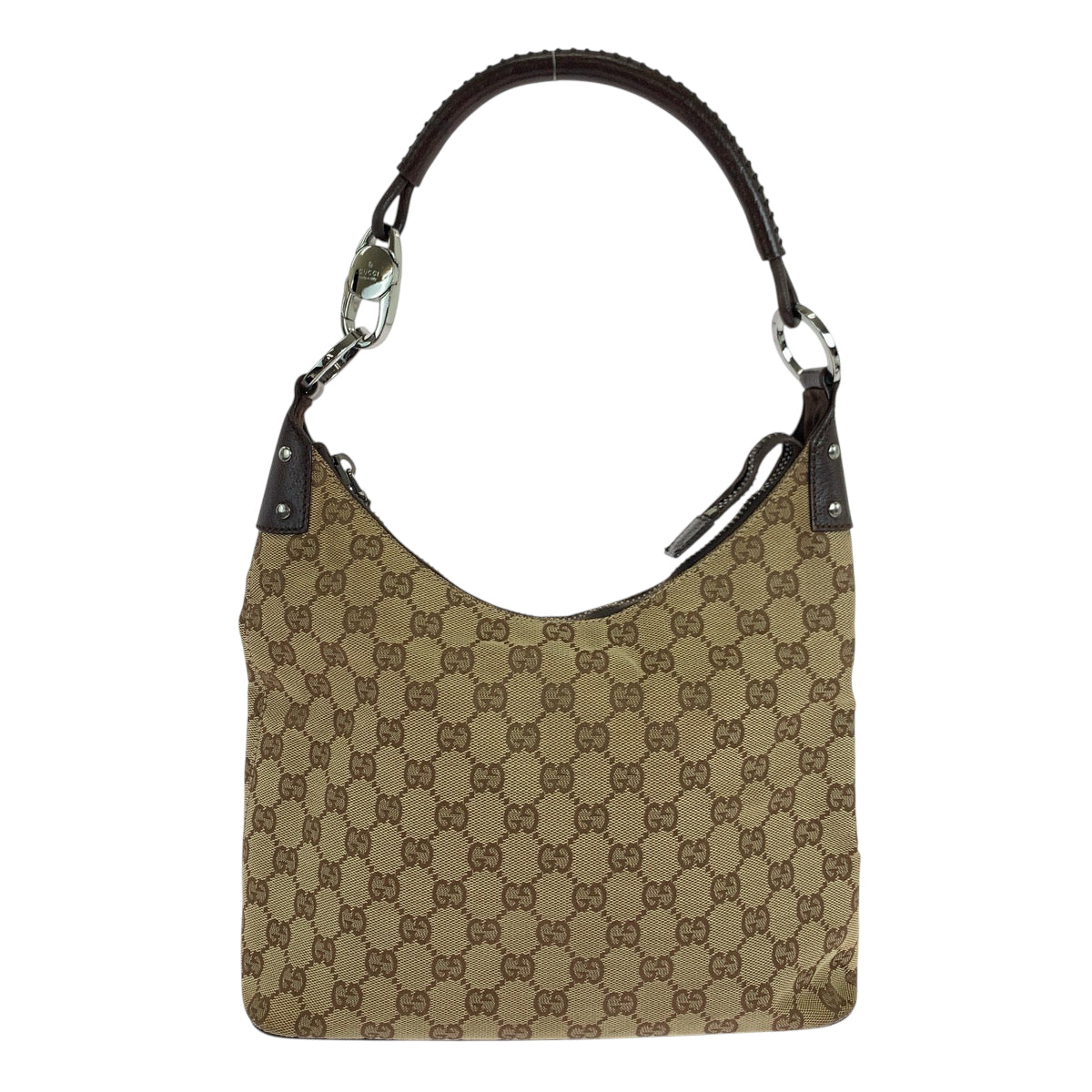 GUCCI Shoulder Bag 115003 GG canvas Beige Brown SilverMetal