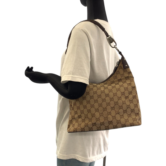 GUCCI Shoulder Bag 115003 GG canvas Beige Brown SilverMetal
