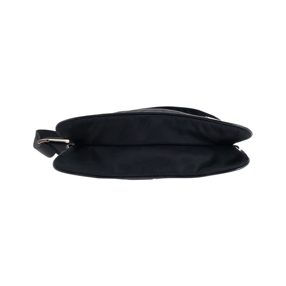 PRADA Waist bag Nylon, Leather Black SilverMetal Sling bag Test Triangle With logo Women Used Authentic