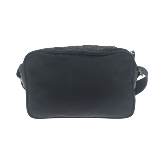 PRADA Shoulder Bag BT0167  Nylon Black SilverMetal Shoulder Bag pochette Test Triangle With logo mens Used Authentic