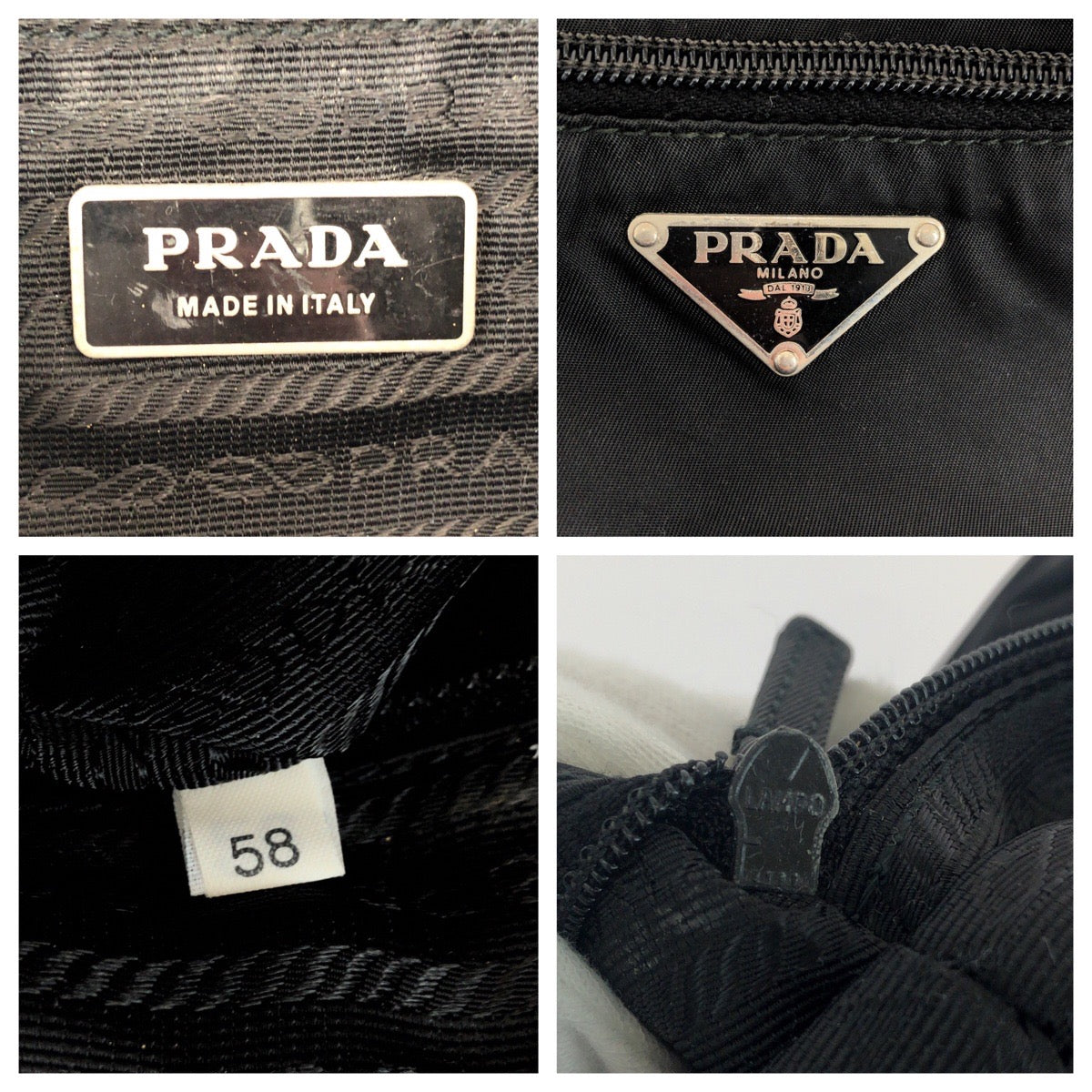 PRADA Shoulder Bag BT0167 Nylon Black SilverMetal Shoulder Bag pochette Test Triangle With logo mens Used Authentic