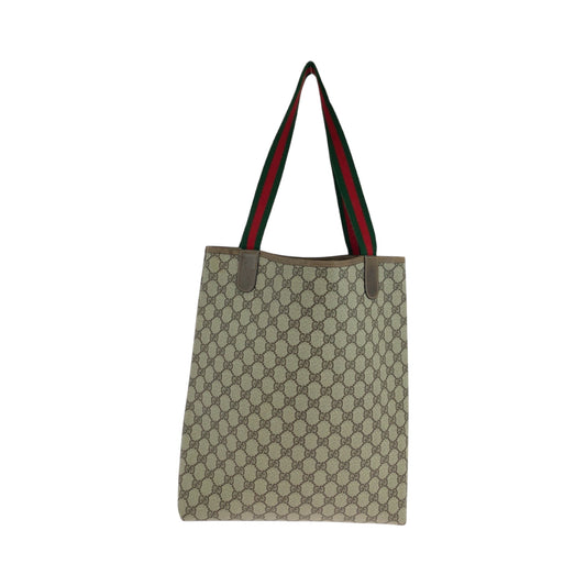 GUCCI Tote Bag 39 02 003 GG Supreme Canvas Beige brown Tote Bag Shoulder Bag Old Gucci Shelly Line Women Used Authentic