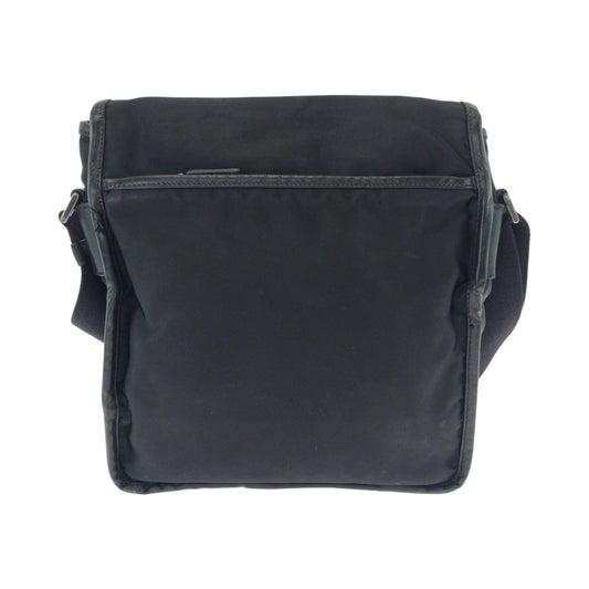 PRADA Shoulder Bag VA0770 Nylon Black Silver Metal Test logo