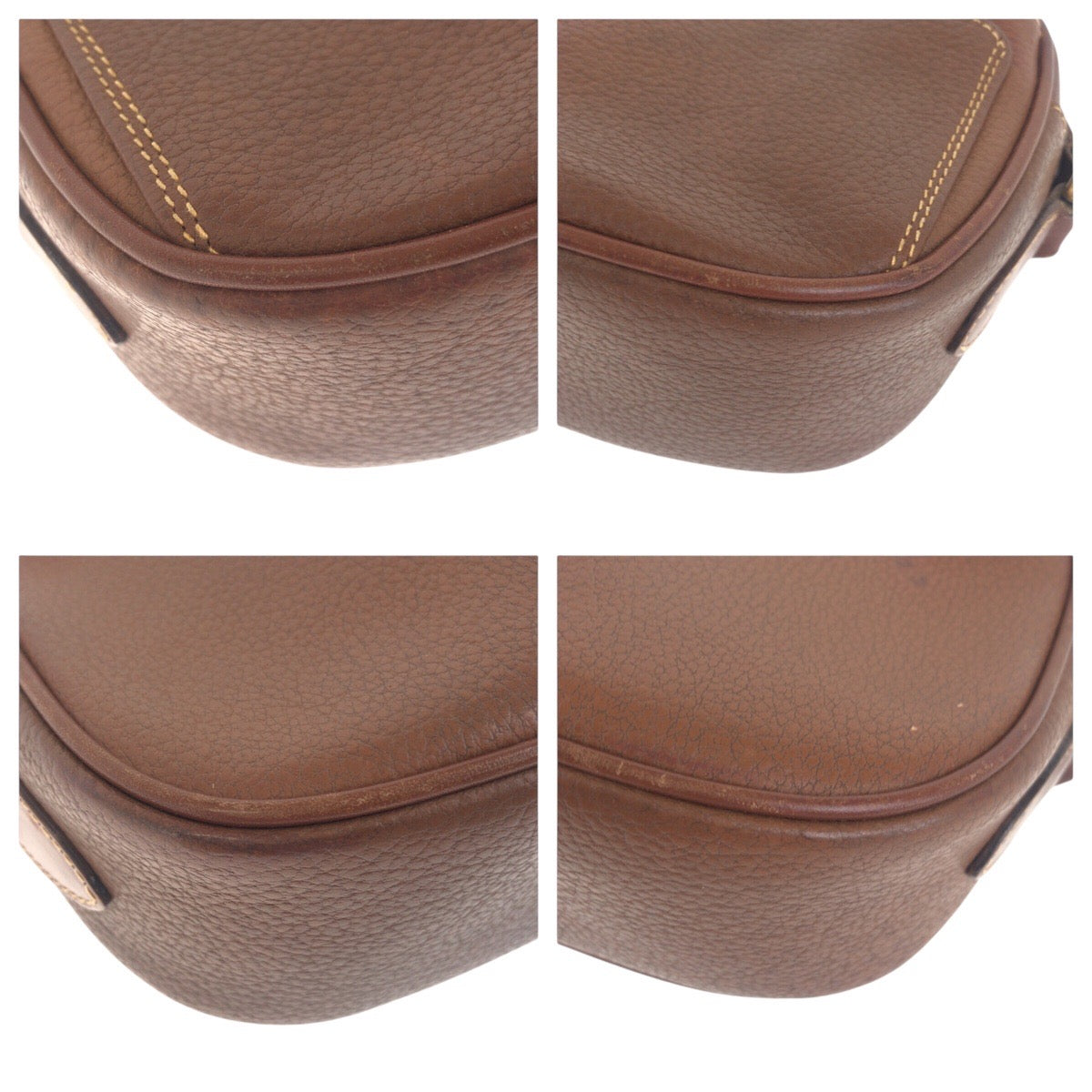 GUCCI Shoulder Bag 007 113 0155 leather Brown Gold Metal Old Gucci Women Used Authentic