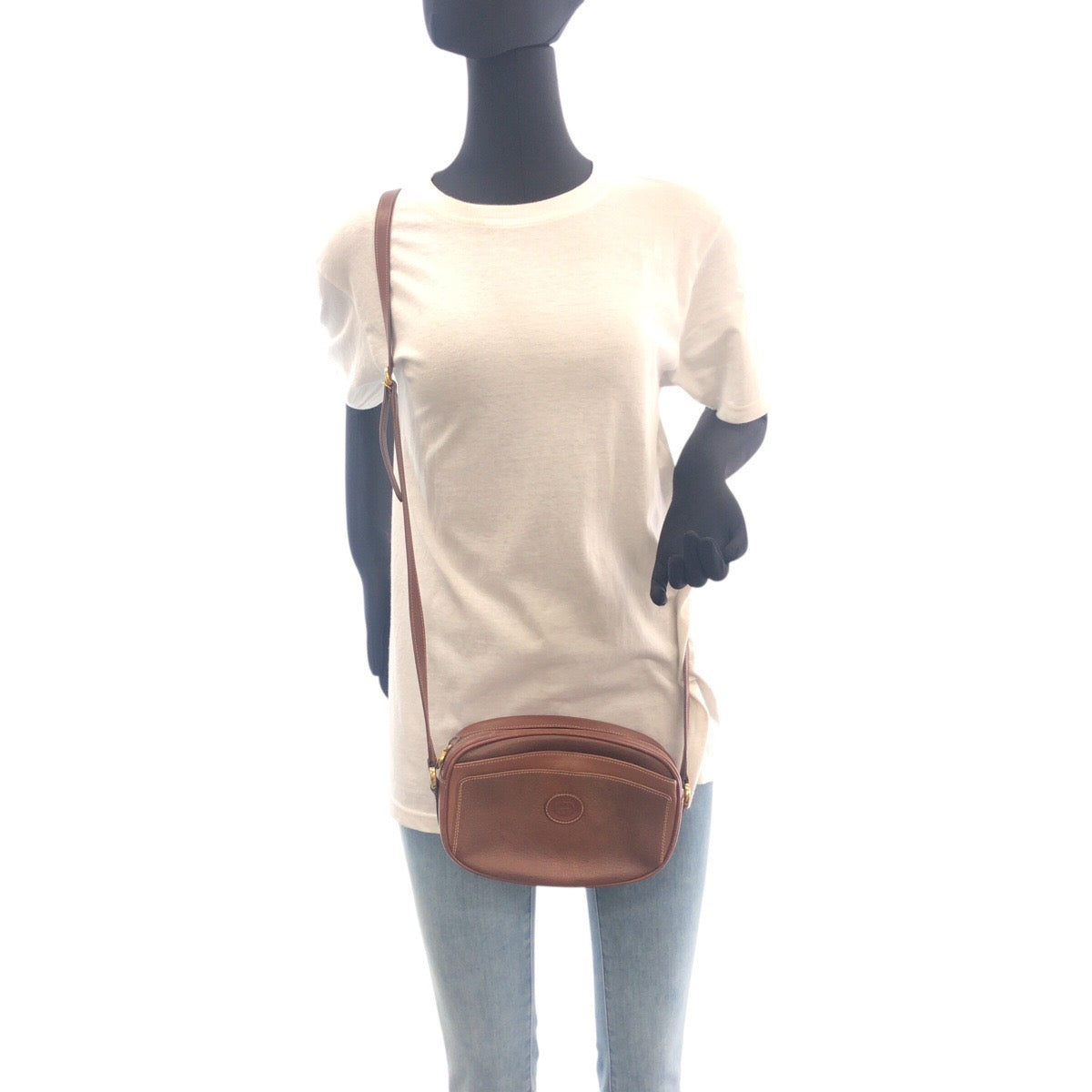 GUCCI Shoulder Bag 007 113 0155 leather Brown Gold Metal Old Gucci Women Used Authentic
