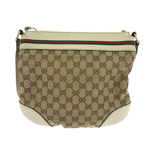 GUCCI Shoulder Bag 257065 GG canvas Beige Ivory Gold Metal Shoulder Bag pochette Sherry Line Mayfair Women Used Authentic