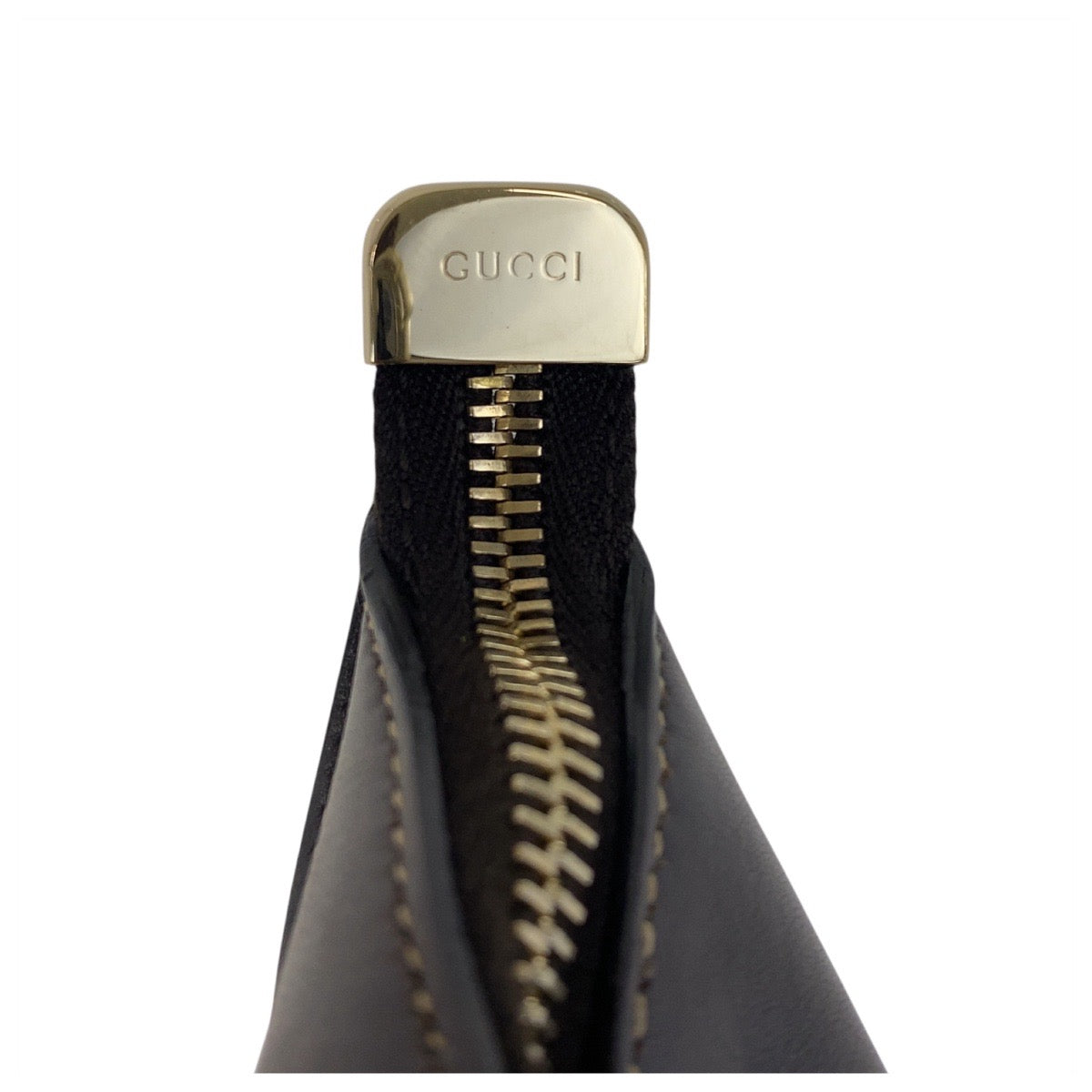 GUCCI Handbag 224098 GG canvas, leather Beige Gold Metal Handbag accessory pouch Sherry line Women Used Authentic
