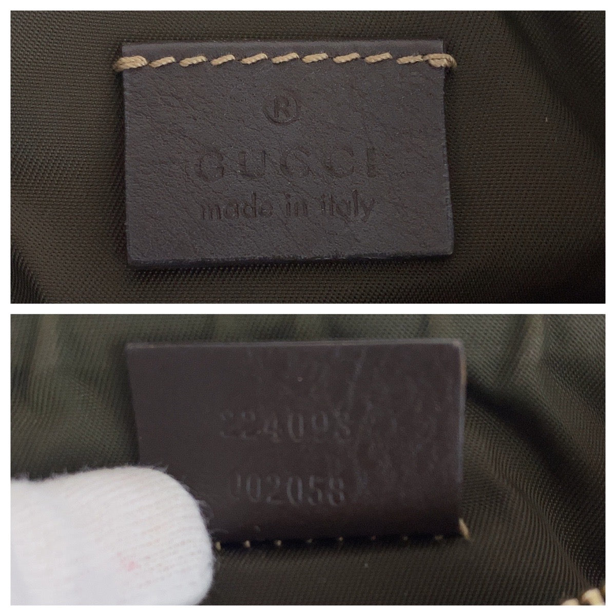 GUCCI Handbag 224098 GG canvas, leather Beige Gold Metal Handbag accessory pouch Sherry line Women Used Authentic