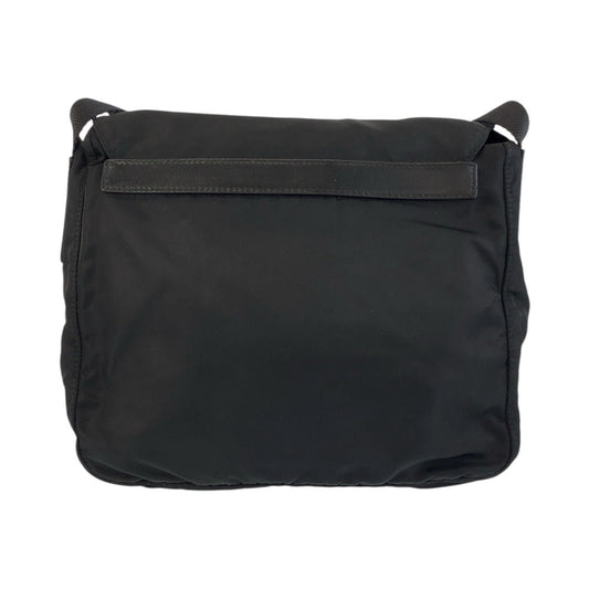 PRADA Shoulder Bag Nylon Black SilverMetal Test Triangle With logo