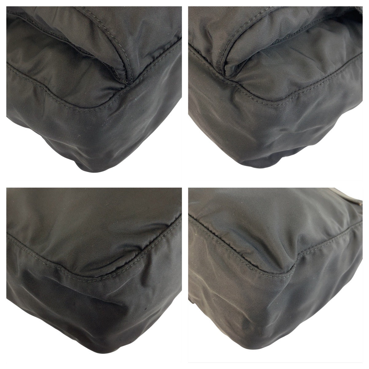 PRADA Shoulder Bag Nylon Black SilverMetal Test Triangle With logo