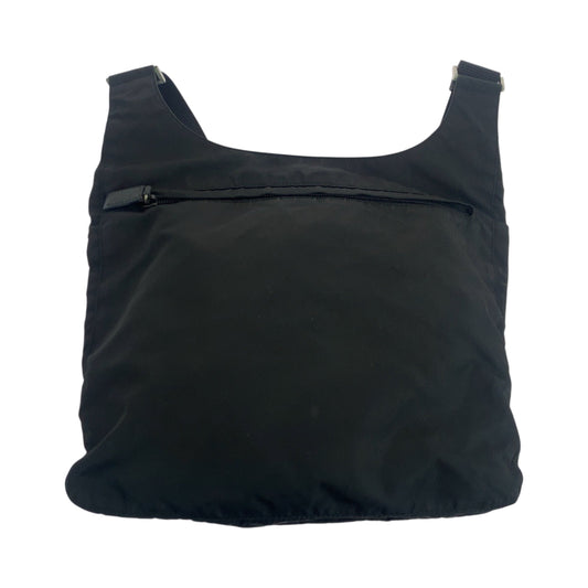 PRADA Shoulder Bag Nylon Black Silver Metal Shoulder Bag pochette Test Triangle With logo Women Used Authentic