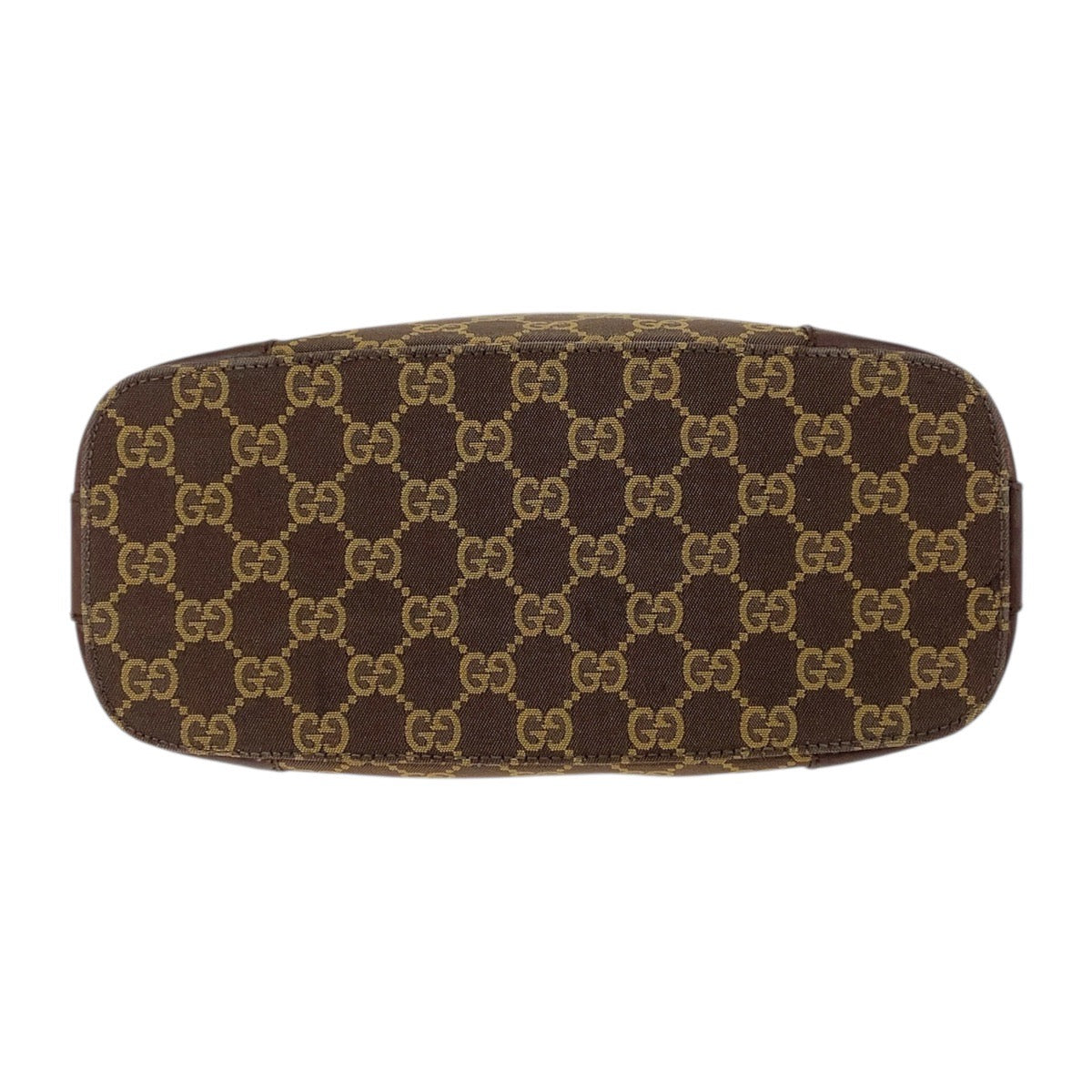 GUCCI Shoulder Bag 001 4204 GG canvas Brown Gold Metal Hobo